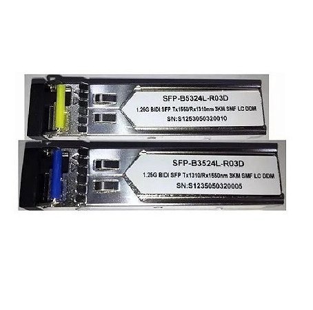 PAR SFP 1.25G 03KM BIDI LC DDM TX1310-RX1550NM B3524L\TX1550-RX1310NM B5324L-R0