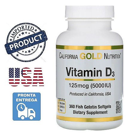 Vitamina D3 5000 Importada EUA Vitamina D 5000 UI