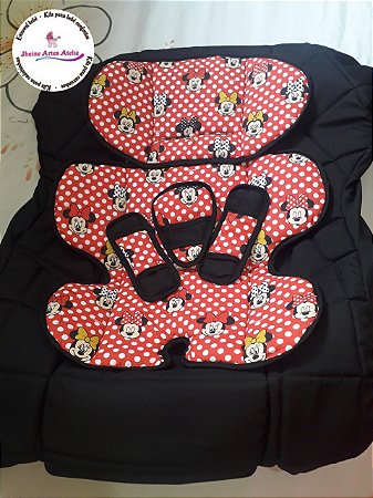 Kit Capa acolchoada para cadeirinha automotiva Minnie Mouse