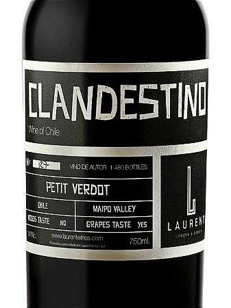 NOVIDADE NO SITE -LAURENT WINES -VINHO LAURENT CLANDESTINO PETIT VERDOT 2021