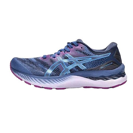 Tênis Asics Gel Nimbus 23 - Azul e Rosa