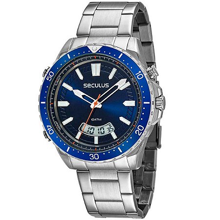 Relógios Web Shop - Loja Oficial Loja Credenciada Relógio Magnum Masculino  Ref: Ms10076f Anadigi Clássico Prateado