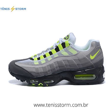 Tênis Nike Air Max 95 - Cinza e Verde Limão - Tênis Storm