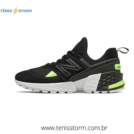 new balance verde e preto