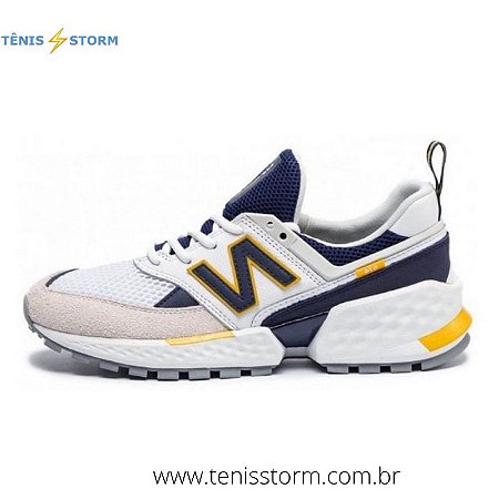 new balance 574 branco e azul