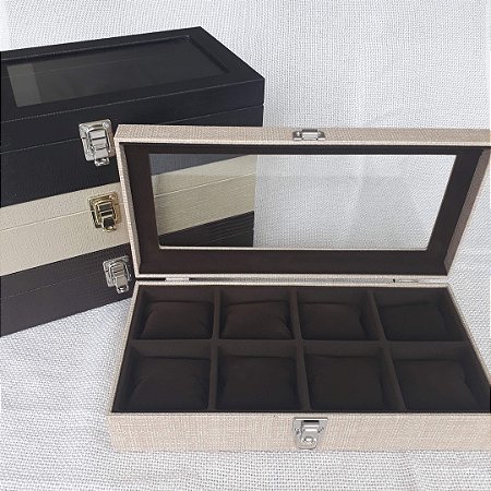 Porta Relógios Oito Divisões com expositor