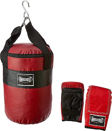 KIT BOXE KNOCKOUT INFANTIL SACO+LUVA