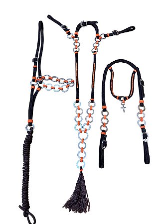 Cabresto peitoral e cabeçada de cordinha - SE242