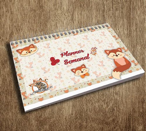 Planner De Mesa Semanal A5 - 52fls C/ Capa E Wire-o Gato/Cachorro/Raposinha/Coruja