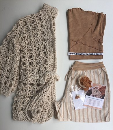 Short Algodão Natural M listra