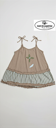 Vestido Algodão Embrapa Infantil bordado 7 anos