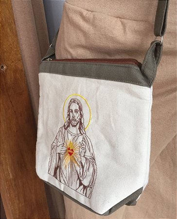 Bolsa algodão cru cristo