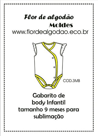 Gabarito de body para sublimação