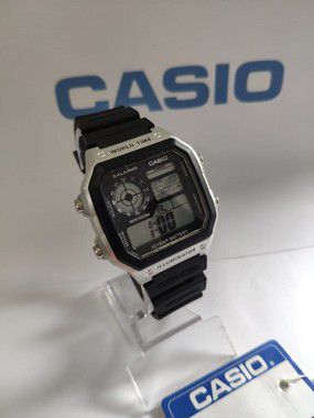 Relógio Casio mundo ae1200 prata/preto - Paraíso do Revendedor