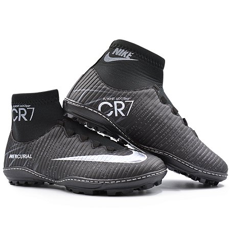 Chuteira Cano Alto Botinha Society Nike Mercurial Cristiano Ronaldo Cr7 -  Preto - Distribuidora de Calçados Isabela Shoes - Calçados Masculinos e  Femininos