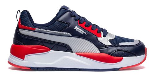 Tênis Puma X Ray Square Azul Marinho com Vermelho