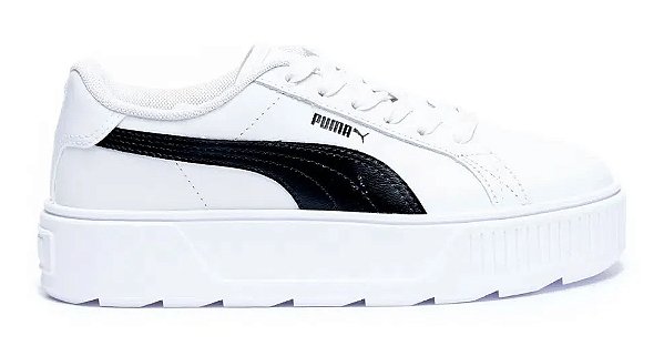 Tenis Puma Karmen Plataforma Branco com Preto - Lace Sneakers