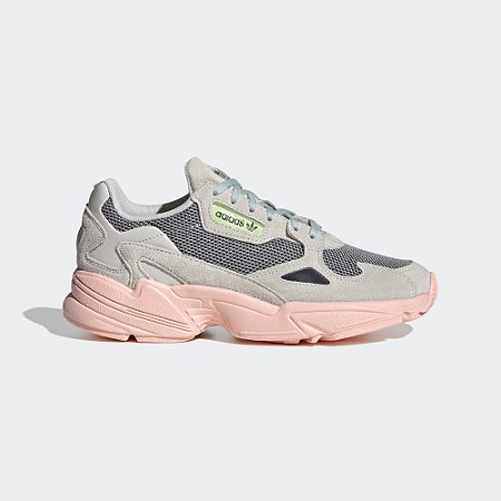 adidas falcon cinza e rosa
