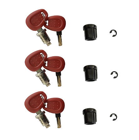 Kit com 3 miolos de chave - mesmo segredo - para baus Givi