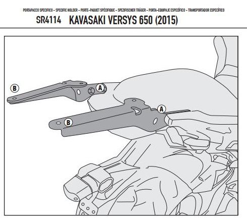 Rack Givi - Suporte - Bagageiro traseiro para Kawasaki Versys 650 (nova)
