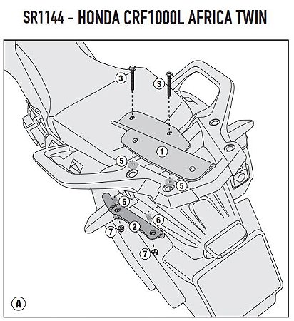 Rack Suporte/Ferragem para base de baú GIVI - para Honda Africa Twin até 2018