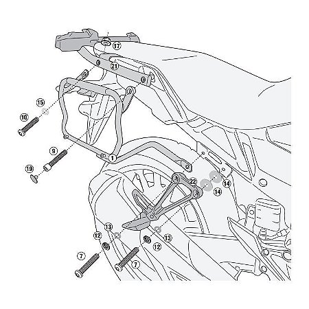 Suporte Lateral de Baús GIVI - V35 V37 - para Honda CB 500X apartir de 2020