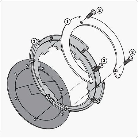 Flange de encaixe e fixação de Bolsas Givi TankLock - para HONDA CB 650