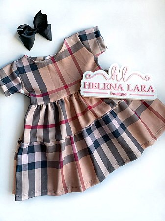 vestido xadrez burberry