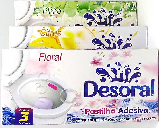 PASTILHA ADESIVA SANITÁRIA CX C/ 3 ADESIVOS DESORAL