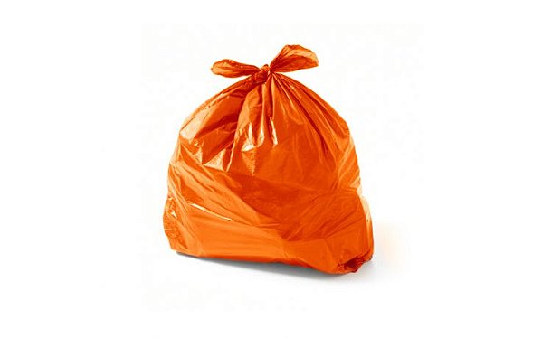 SACO DE LIXO 100 L - 10 M LARANJA C/ 100 UNIDS