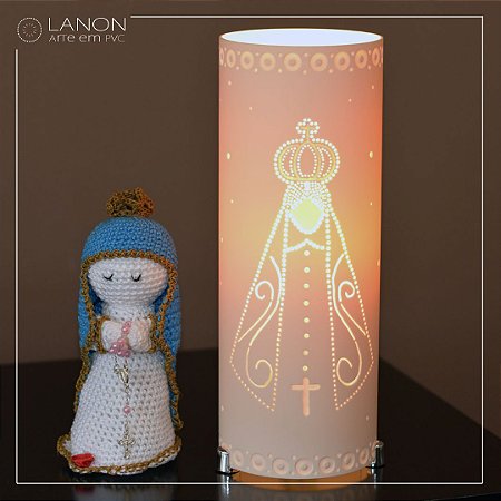 Kit Luminária de mesa decorativa - Nossa Senhora com Amigurumi