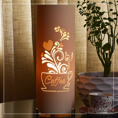 Luminária de mesa decorativa - Coffee Lover