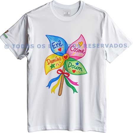 Camiseta Cosme, Damião, Doum, Erê