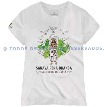 Baby Look Pena Branca Guerreiro de Oxalá