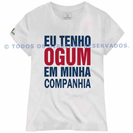 Baby Look Eu Tenho Ogum em Minha Companhia