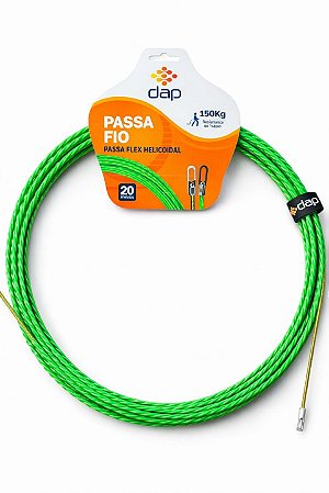 Guia Passa Fio Verde Helicoidal 20mts 150kg