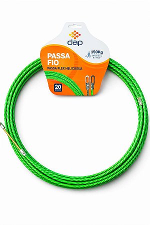 Guia Passa Fio Verde Helicoidal 20mts 150kg