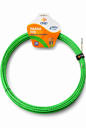 Espia Guia Sonda Passa Fio Helicoidal Verde 30mts 150kg