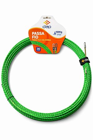 Espia Guia Sonda Passa Fio Helicoidal Verde 30mts 150kg