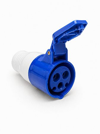 Acoplador Tomada Plug Industrial Fêmea 16A 3 Pinos 2p+T Azul 220V