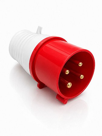 Plug Tomada Industrial Macho 32A 3 Pinos 3p+T Vermelha 380v