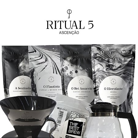 Kit Ritual 05 "Ascensão" | 4 Cafés Especiais 250g + Jarra + Acessórios para V60