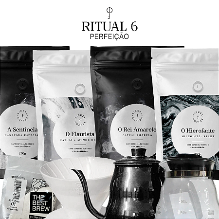 Kit Ritual 06 "Perfeição" | 4 Cafés Especiais 250g + Jarra + Chaleira + Acessórios V60