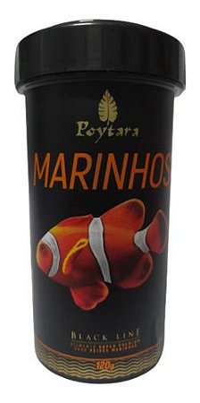 Ração Poytara Marinhos  Pellets P 1mm 120g Black Line
