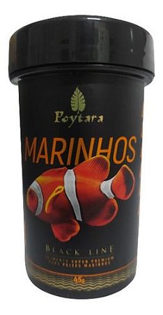 Ração Poytara Marinhos  Pellets P 1mm 45g Black Line