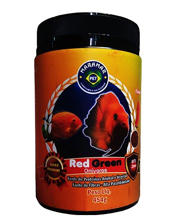 Ração Maramar Red Green Onívoros 454 Gramas Bits 2 Mm