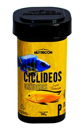 Ração P/Peixes Ciclídeos Onívoros P C/Alho Nutricon 110 Gr