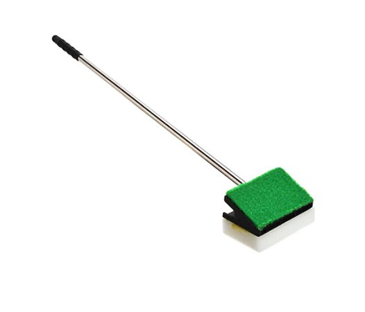 Limpador P/Aquários Espuma Duplo 43 cm Cabo de Metal