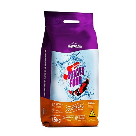Ração P/Carpas Nutricon Sticks Food Coloração 1,5 kg