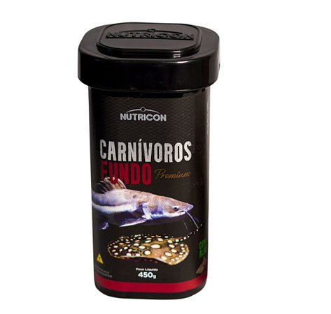 Ração P/Peixes Carnívoros de Fundo c/alho 450 g  Nutricon
